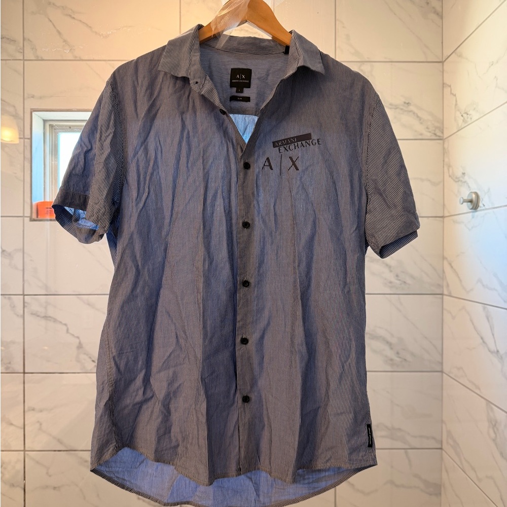 Armani Exchange Casual Blue Button Down Shirt